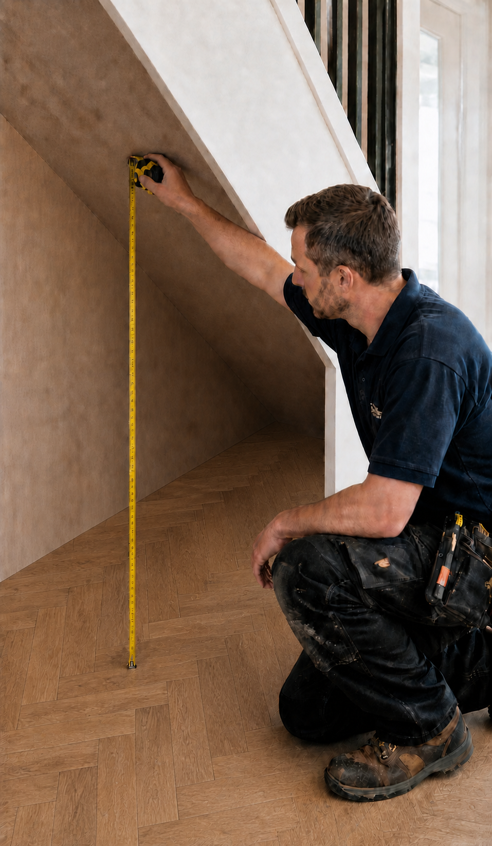 Clever Storage fitter measuring a customer's space