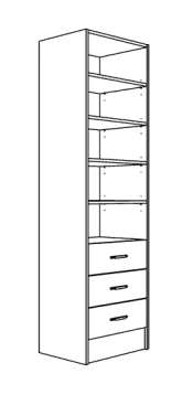 Shelving + 3 drawers — Global Doors brochure