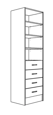 Shelving + 4 drawers — Global Doors brochure