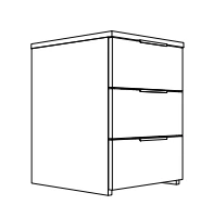 Medium bedside · 3 drawers — Global Doors brochure